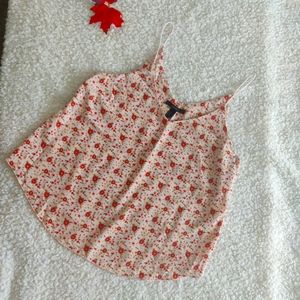 Forever 21 floral cream color crop top flowy